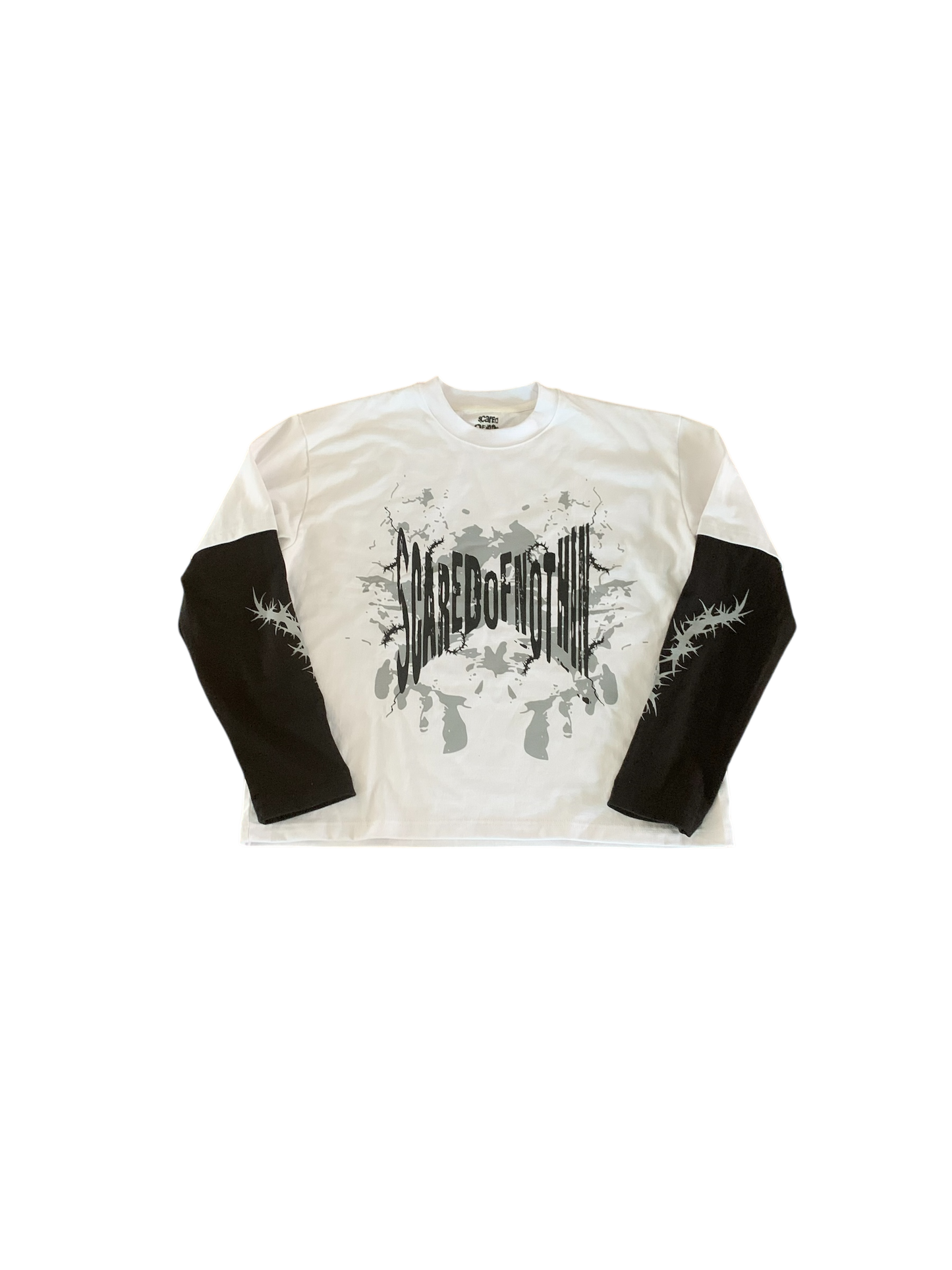 Scaredofnothin longsleeve tee(white)